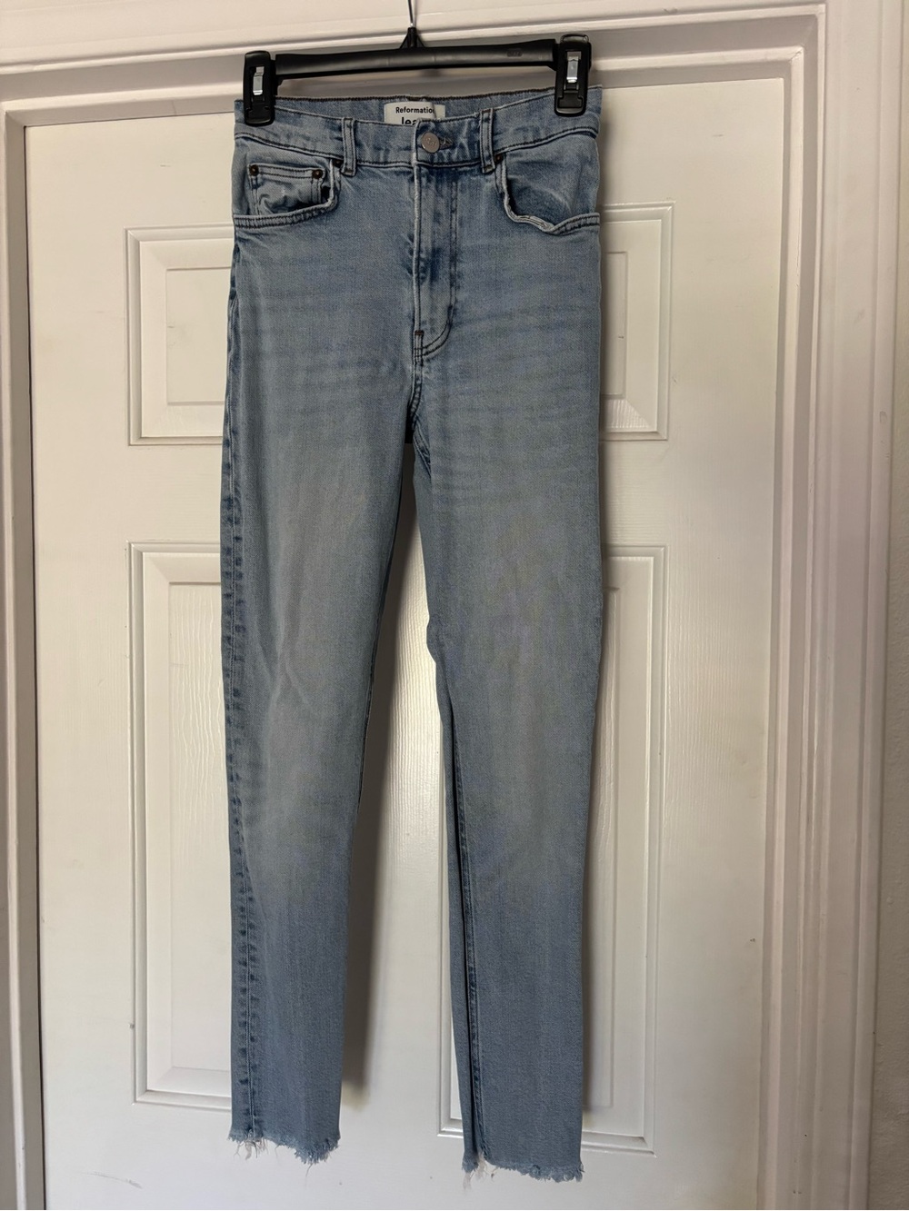 Reformation Light Wash High-Rise Skinny Jeans